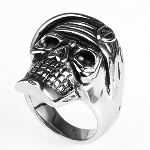 Amody Anillos de Acero Inoxidable para Hombres joyería de los Hombres Soldado Americano Anillo US Army Skull Silver Anillos góticos Tamaño 17