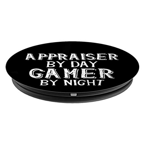 Appraiser By Day Gamer By Night - Gift For Appraisers PopSockets Agarre y Soporte para Teléfonos y Tabletas