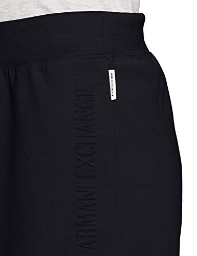 Armani Exchange Double Knit, Side Logo Pantalones Cortos, Azul (Navy 1510), 46 (Talla del Fabricante: X-Large) para Mujer