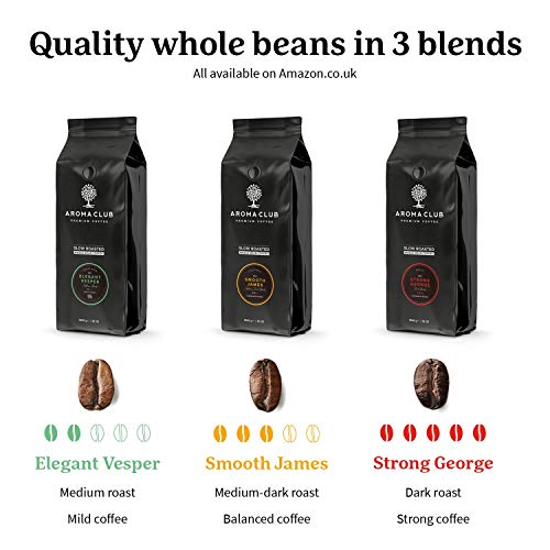 Aroma Club Café en Grano 1kg - Medium/Dark Roast Smooth James – Café Colombia Tueste Lento – Certificación Carbono Neutro