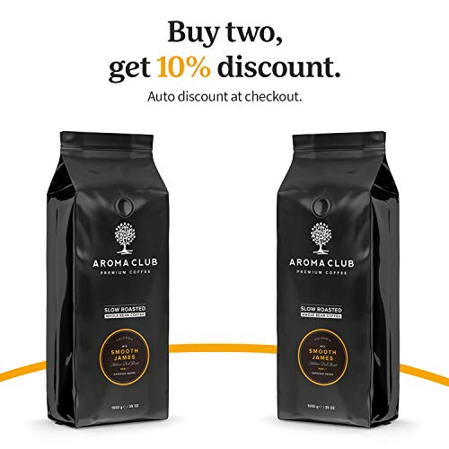 Aroma Club Café en Grano 1kg - Medium/Dark Roast Smooth James – Café Colombia Tueste Lento – Certificación Carbono Neutro