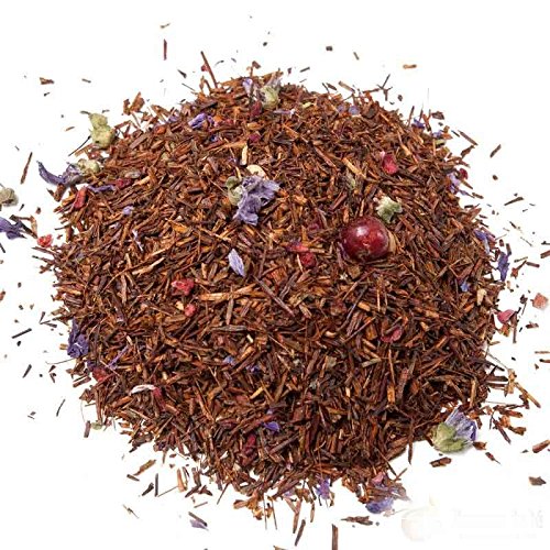 Aromas de Té - Té Infusión Rooibos Alhambra a Granel Afrutado Relajante y Digestivo con Brotes de Malva, Frambuesas, Pasas Liofilizadas y Granos de Granada, 100 gr