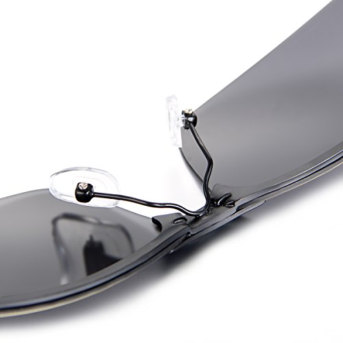 Aroncent Gafa de Sol Polarizada UV400 Semi-Marco Lente de Resina de Moda Protección de Ojos para Carreras, Viaje, Conducción, Golf, y Actividades Exteriores para Hombre Mujer Unisex (Negro)