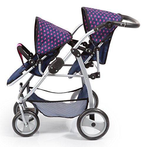 Bayer Design- Silla Gemelar Juguete Jogger, Cochecito de Muñeca, Color: Azul/Rosa (26554AA)
