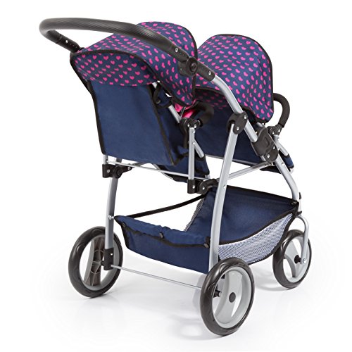 Bayer Design- Silla Gemelar Juguete Jogger, Cochecito de Muñeca, Color: Azul/Rosa (26554AA)