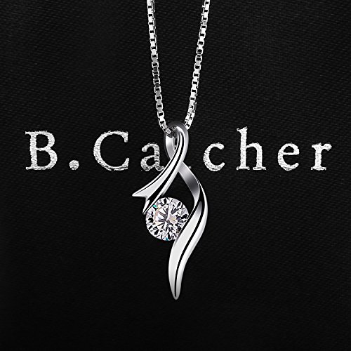B.Catcher Mujer Collar 925 Plata de Ley ''Eres el amor de mi vida'' con Para Regalo San Valentín Originales Cadena 45cm Longitud