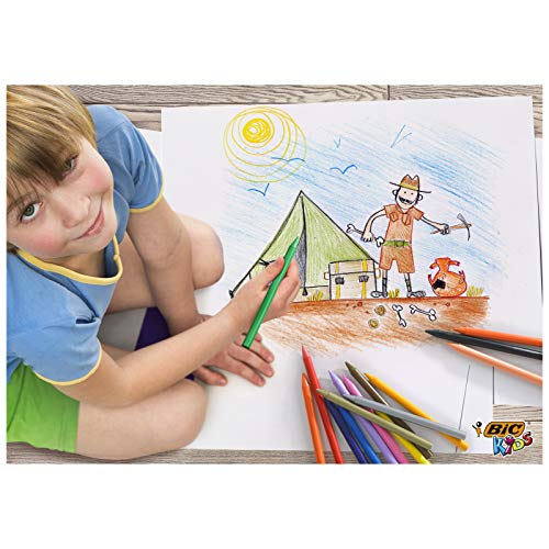 BIC Kids Plastidecor - Blíster de 18 unidades, ceras para colorear, colores surtidos