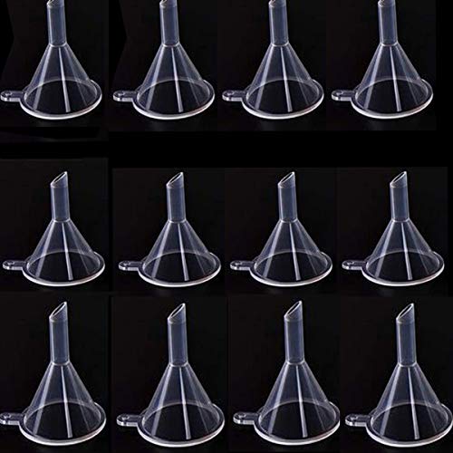 Biluer Mini Embudo, 60PCS Plásticos Embudo Cocina Embudo para Botellas de Laboratorio Arena Arte Perfumes Especias Aceites Esenciales Y Actividades Recreativas
