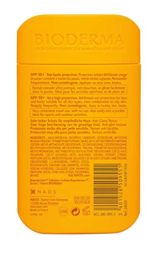 Bioderma - Protección solar photoderm max aquafluide pocket incoloro spf 50+ uva24