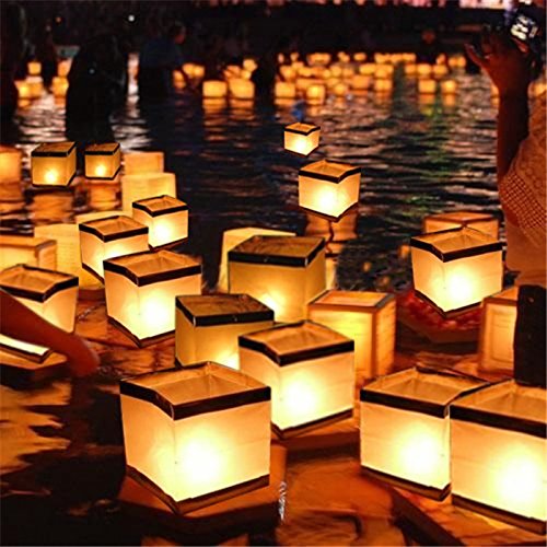 Bluelover 10Pcs De Agua Flotante Vela Titular Candelero Impermeable Linterna Que Vela Ligera15X15Cm