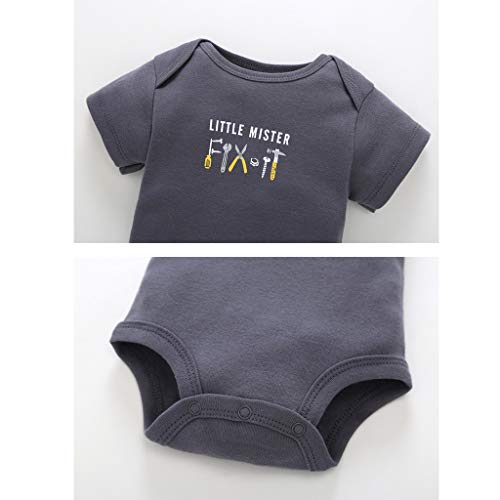 Body Bebé-Niños Pack de 5 - Mono Mameluco Manga Corta para Trajes Baño Ropa de Verano Algodón Pelele Coche 18-24 Meses