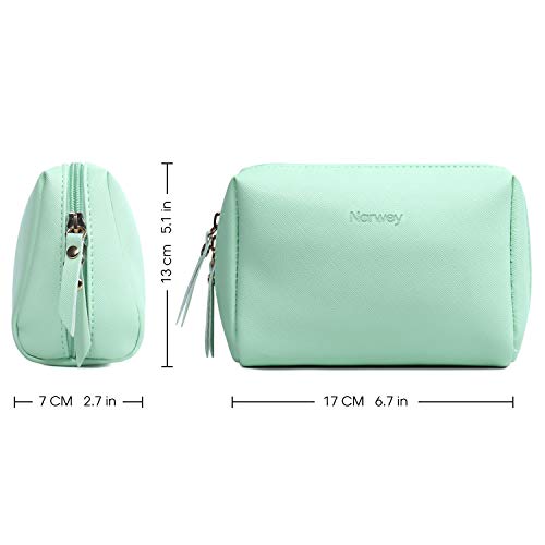 Bolsa de maquillaje pequeña para bolso de viaje de maquillaje, mini bolsa de cosméticos para mujeres y niñas verde verde menta S