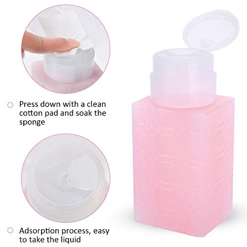 Botella de la bomba - Dispensador de bombeo, botella de la bomba portátil de plástico recargable dispensador for la manicura del polaco del arte del maquillaje removedor de 250 ml (2 colores)