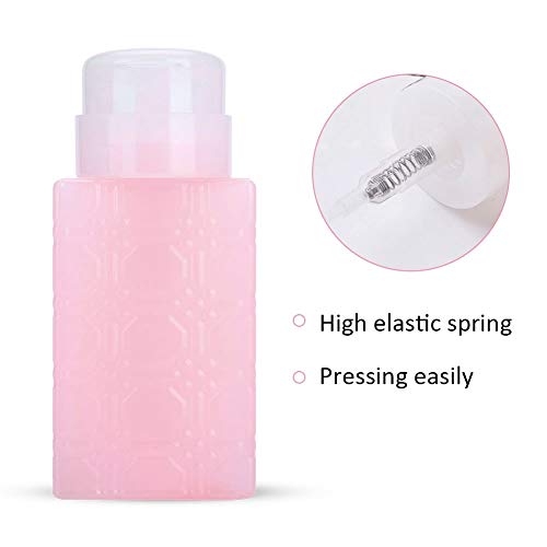 Botella de la bomba - Dispensador de bombeo, botella de la bomba portátil de plástico recargable dispensador for la manicura del polaco del arte del maquillaje removedor de 250 ml (2 colores)