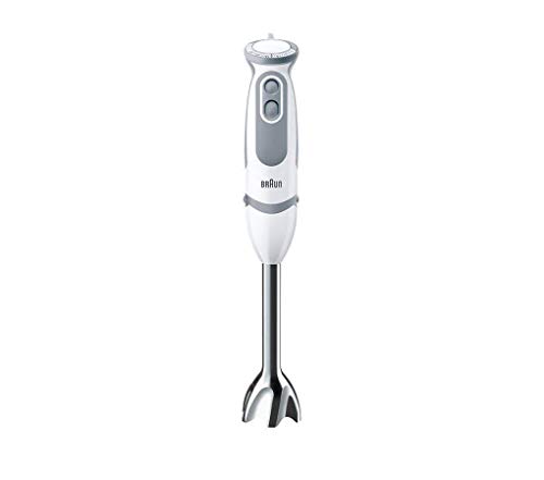 Braun Minipimer 5200 - Batidora de mano, 1000 W, 21 velocidades y función turbo, anti-salpicuduras, Powerbell Plus, incluye vaso medidor 600ml, Color blanco