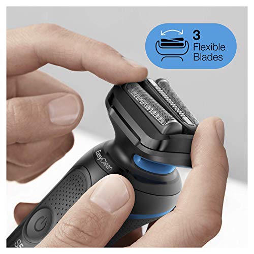 Braun Series 5 50-B1000s Afeitadora Eléctrica, máquina de afeitar barba hombre de Lámina, Uso en Seco y Mojado, Recargable, Inalámbrica, Azul