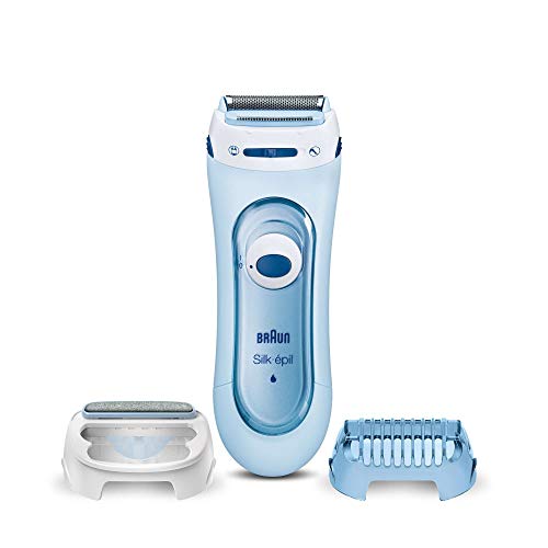 Braun Silk-épil LS 3 en 1 5160 - Afeitadora Femenina Inalámbrica, Capuchón Recortador, Accesorio Exfoliante, Color Azul