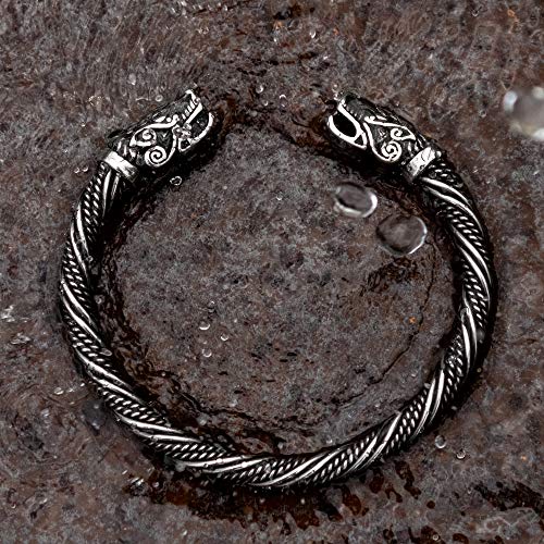 Brazalete vikingo para hombre de acero inoxidable macizo – Hecho para la eternidad sin decoloración