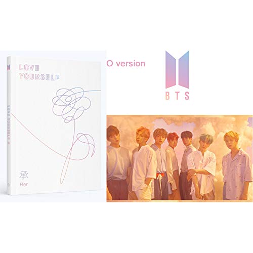 BTS Love Yourself Her (O Version) Album Bangtan Boys CD+Poster+Photobook+Photocard+Mini Book+Sticker Pack+Gift (Extra 6 Photocards and 1 Double-Sided Photocard Set)