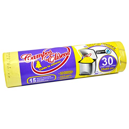 Campos Eliseos Bolsas para Cubo de Basura, Amarillo, 30 L