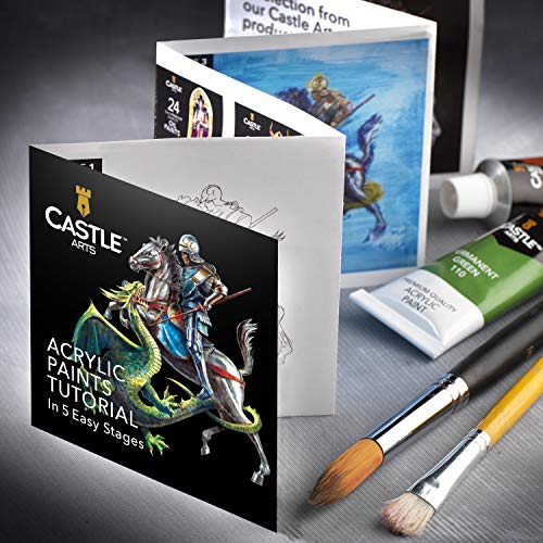 Castle Art Supplies Set de pintura acrílica, 48 piezas de colores vibrantes en grandes tubos de 22ml. Set de acrílico para artistas, principiantes, adultos y niños