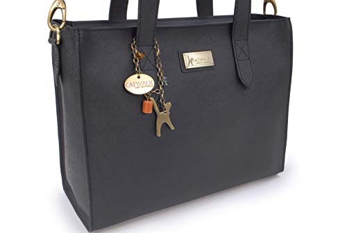 CATWALK COLLECTION - Grande Bolso de Hombro/Tote - Cuero resistente al agua - KATHARINA - Negro