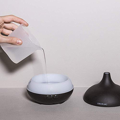 Cecotec Pure Aroma 150 Yin. Humidificador ultrasónico y difusor de aroma 150 ml. Temporizador 3 horas. 7 colores led. Función aromaterapia. Ultra silencioso.