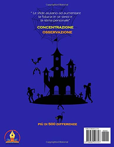 Cerca e Trova le differenze: Halloween Attività per bambini 4-8 anni