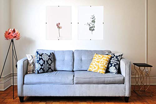 Chely Intermarket Marco Clip A4 de Vidrio | Soporte sin Marco para fotografías, Posters, certificados y Recuerdos. Complemento Ideal para Colgar en la Pared(300-A4-0,40)