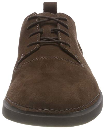 Clarks Hale Lace, Zapatos de Cordones Derby para Hombre, Marrón (Dark Brown Nubuck), 41.5 EU