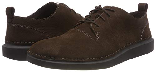 Clarks Hale Lace, Zapatos de Cordones Derby para Hombre, Marrón (Dark Brown Nubuck), 41.5 EU