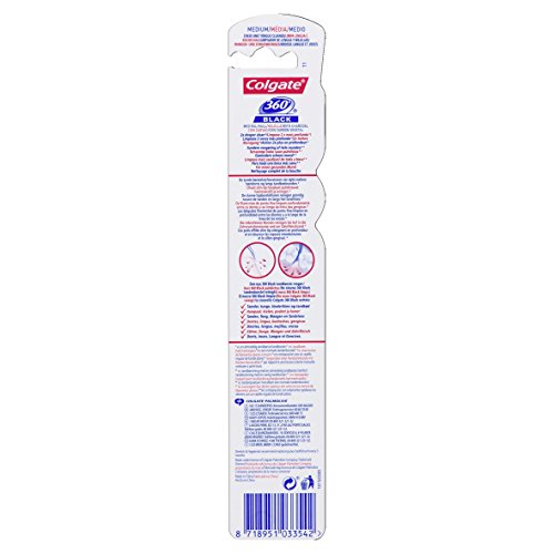 Colgate 360° - Cepillo de dientes de carbón activo (6 unidades)