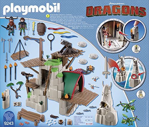 Cómo entrenar a tu Dragón-Isla de Berk Playset de Figuras de Juguete, Multicolor, 58,5 x 25 x 50 cm Playmobil 9243