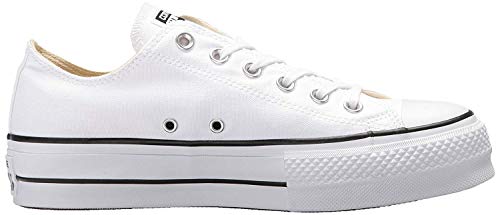 Converse Chuck Taylor CTAS Lift Ox Canvas, Zapatillas para Mujer, Blanco (White/Black/White 102), 37 EU
