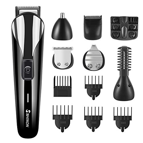 Cortapelos Profesional Hombre, Cortador Pelo Cortadora de Pelo Recargable Máquina Afeitar Recortadora de Barba/Cara/Cuerpo/Nariz/Orejas/Ceja, 6 en 1 Set de Afeitado Multifunción