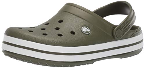 Crocs Crocband U, Zuecos Unisex Adulto, Verde (Army Green-White 37p), 45-46 EU