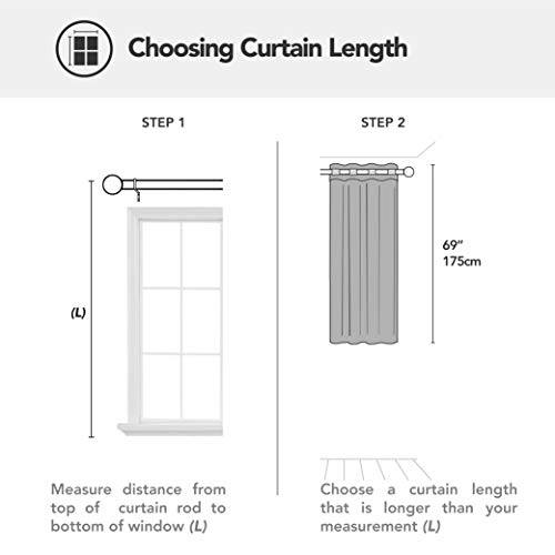 Deconovo Cortina Opaca para Habitación Térmica Aislante con Ojales 2 Piezas 145 x 175 cm Caqui