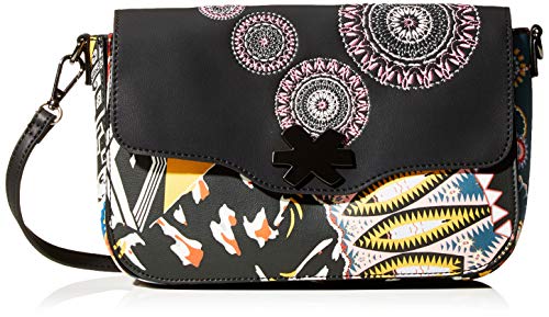 Desigual Bag Guernica Amorgos, Bandolera para Mujer, Negro (Negro), 16x6x26 centimeters (B x H x T)