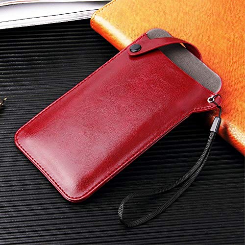 DFV mobile - Funda Nuevo Diseño Estuche Ultra Ligero de Cinturón con Cierre de Broche para Lenovo Sisley S90 - Roja