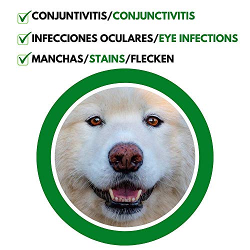 Disane Limpiador de Ojos para Perros Natural | Elimina Manchas y Legañas Producidas por Secreciones Lagrimales Alrededor del Ojo| Formulado Bajo Control Veterinario Para la Salud Ocular del Perro