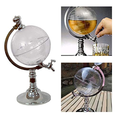 Diseño único Mini Globe Shape Home Night Club Dispensador de Bebidas alcohólicas Cerveza Dispensador de Bebidas líquidas Máquina Herramienta-Plata(BCVBFGCXVB)