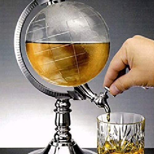 Diseño único Mini Globe Shape Home Night Club Dispensador de Bebidas alcohólicas Cerveza Dispensador de Bebidas líquidas Máquina Herramienta-Plata(BCVBFGCXVB)