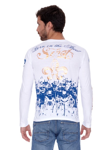 Ed Hardy Camiseta Manga Larga Battle For Blanco S