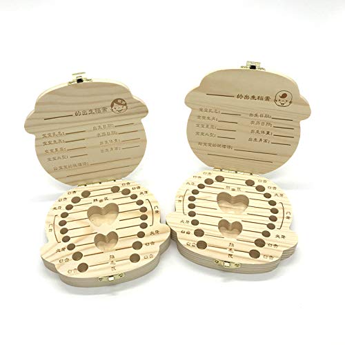 Emorias 1 Pcs Caja de Dientes para Leche Cajita del Conmemoración Recuerdos Guardar Crecer Regalo Recién Nacido Chica Francés
