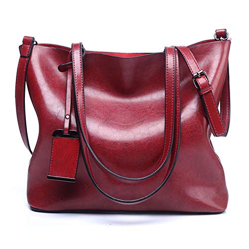EVEOUT Bolso de cuero vegano suave para mujer,Bolsos de Mano Retro, Bolso de Hombro con Asa Superior para el Trabajo Casual, Bolso Clásico de Hobo con Borla Bolsas de Viaje para Mujer