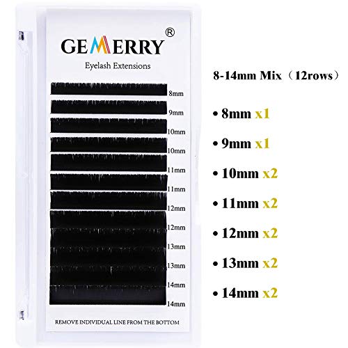 Extensiones de Pestañas Volumen Ruso 2D 3D 5D 8D 10D -0.07 C curl Mix 8-14mm - Pestañas Postizas Individuales Volume Lash Extensions de GEMERRY (0.07-c curl-mix 8-14mm)