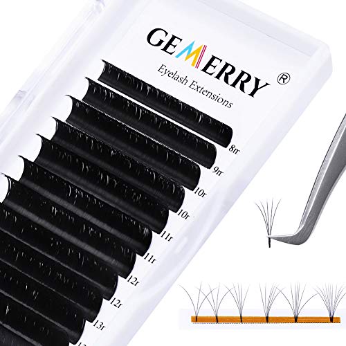 Extensiones de Pestañas Volumen Ruso 2D 3D 5D 8D 10D -0.07 C curl Mix 8-14mm - Pestañas Postizas Individuales Volume Lash Extensions de GEMERRY (0.07-c curl-mix 8-14mm)