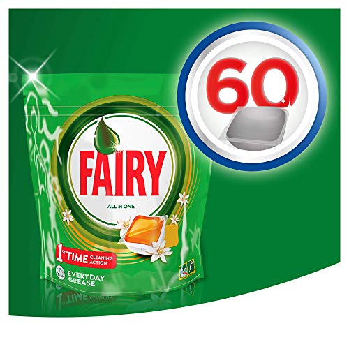 Fairy Todo En 1 Cápsulas de Lavavajillas Naranja, Pack de 60 unidades