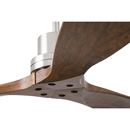 Faro Barcelona 33370 - LANTAU Ventilador de techo sin luz, motor de acero y palas de madera nogal oscuro