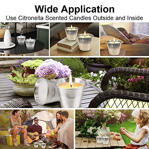 feihao 8 Velas de Citronela Antimosquitos,Velas Aromaticas Perfumadas de Cera de Soja,Vela de Cera de Soja 100% para jardín, Camping, Viajes, Regalos, protección contra Insectos